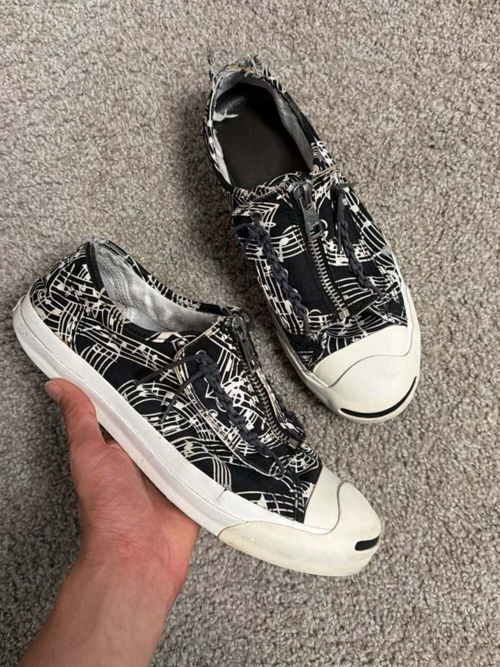 Number (N)ine x Converse Jack Purcell 'Music Note' Zipper Sneakers